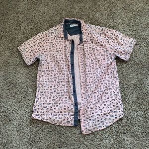 Pale pink flannel with patterns